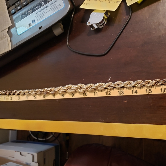 Vintage 925 Sterling Silver Rope Necklace - Picture 3 of 4